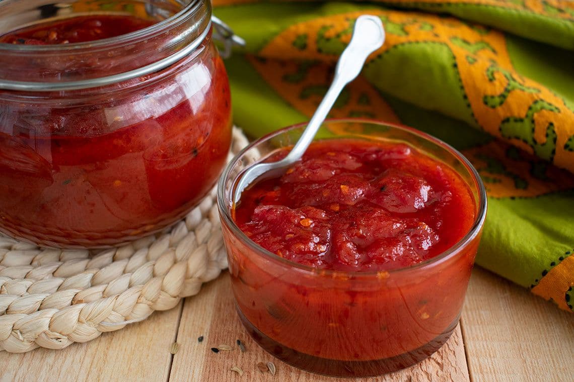 plato tipico indio chutney