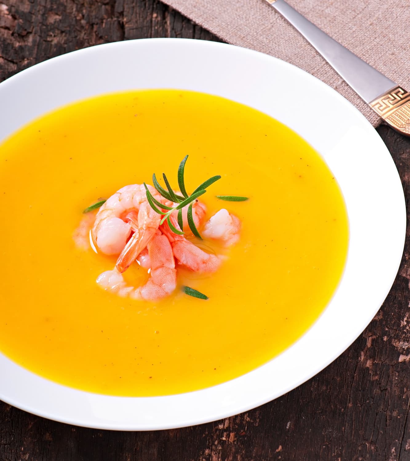 sopa de marisco con calabaza