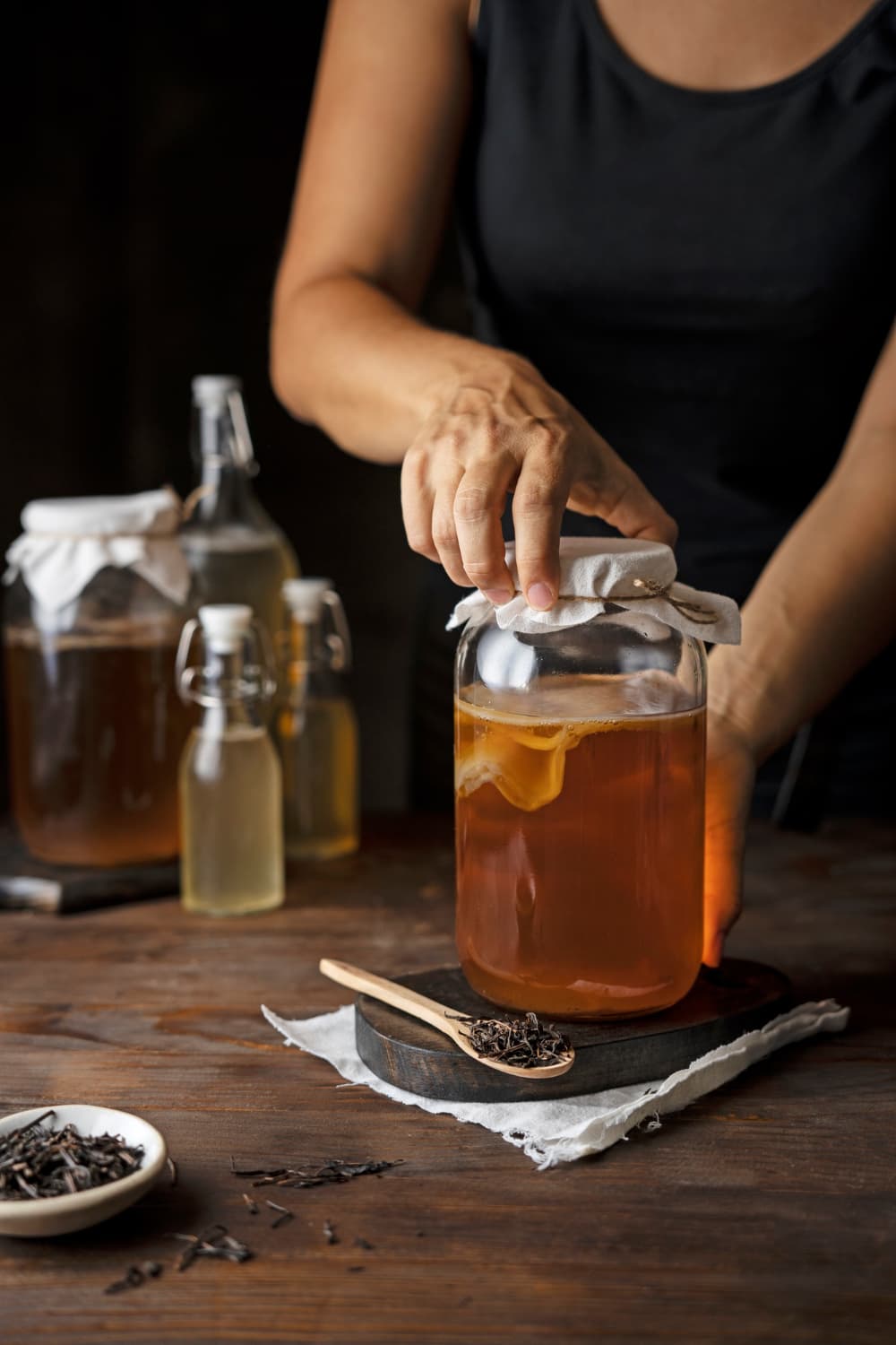 tarro de conserva de kombucha