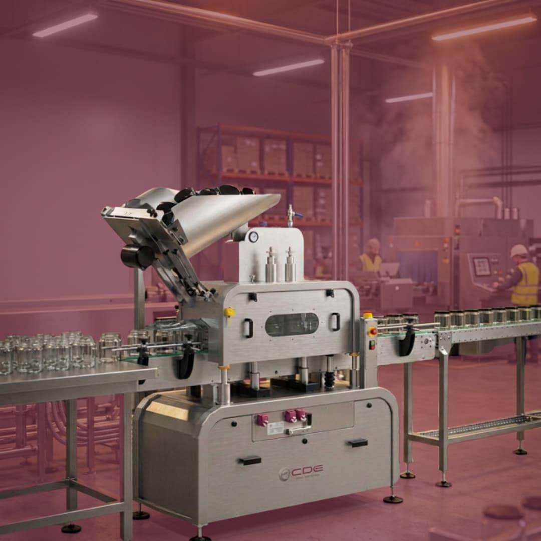 Cerradora automática twist off CDE-1000 en línea de envasado